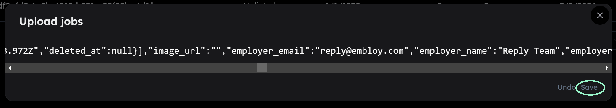 Add job button